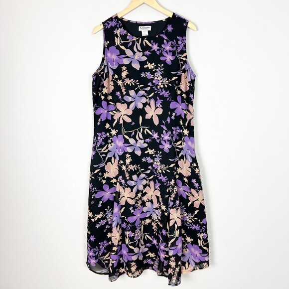 Serengeti Dresses & Skirts - 90s Y2K Floral Midi Dress Forest Fairy Dark Boho Feminine Size 16 Women's